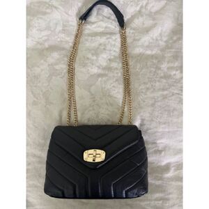 Divina Firenze Bridget Black Leather Bag with Gold Hardware, Made in Italy